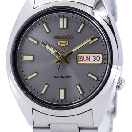 Kunnostettu Seiko 5 harmaalla kellotaululla varustettu automaattinen SNXS75K1 miesten kello