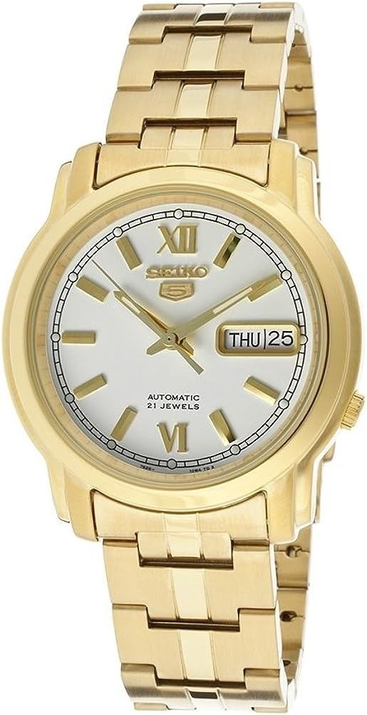 Kunnostettu Seiko 5 valkoinen soittaa automaattinen 21 jalokiveä SNKK84K1 miesten kello