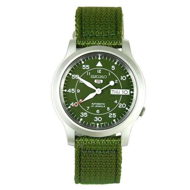 Kunnostettu Seiko 5 Military Green Dial Automatic SNK805K2 miesten kello