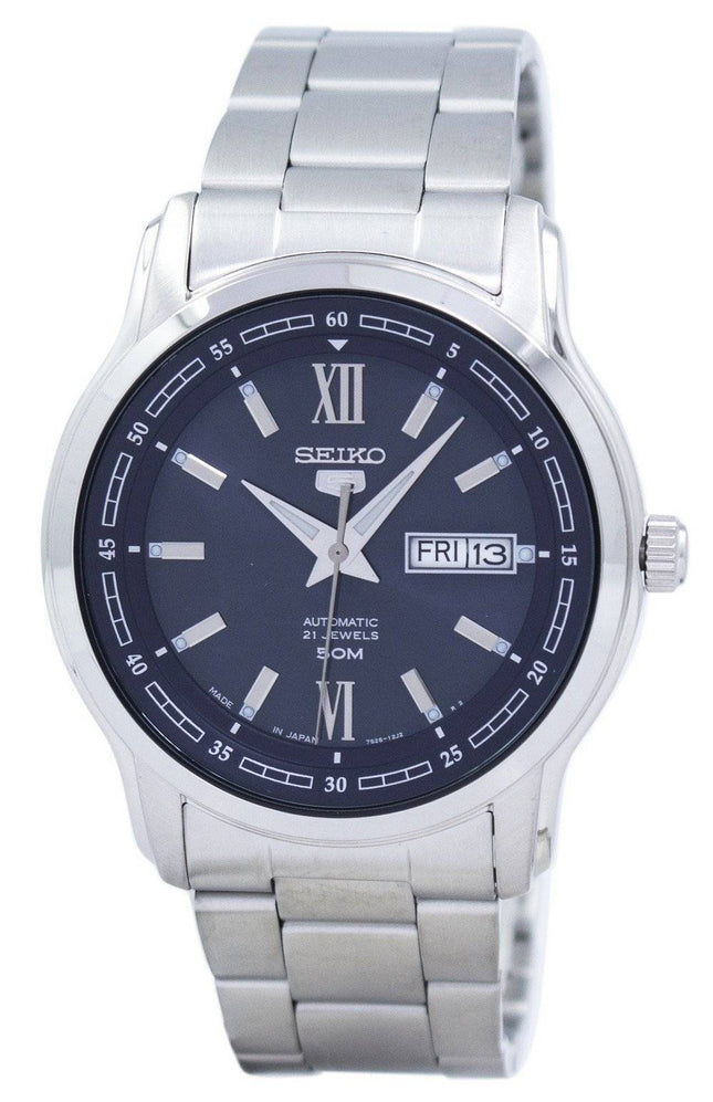 Kunnostettu Seiko 5 sininen kellotaulu automaattinen Japanissa valmistettu SNKP17J1 miesten kello