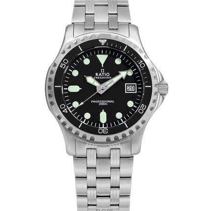 Ratio FreeDiver Professional Sapphire Black Dial Kvartsi RTF005 200M miesten kello