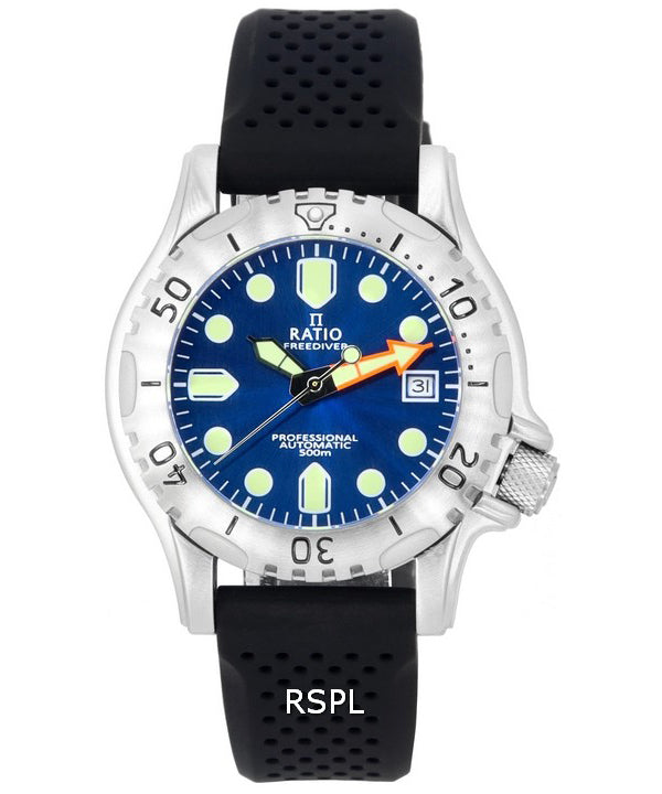 Ratio FreeDiver Professional Sapphire Blue Sunray kellotaulu automaattinen RTF019 500M miesten kello