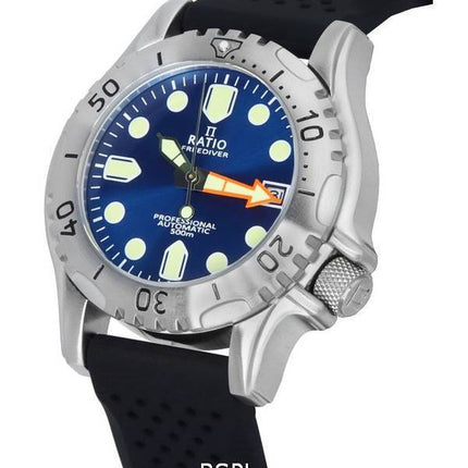 Ratio FreeDiver Professional Sapphire Blue Sunray kellotaulu automaattinen RTF019 500M miesten kello