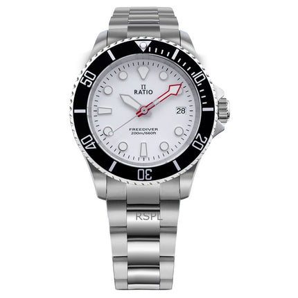 Ratio FreeDiver Sapphire ruostumaton teräs valkoinen kellotaulu kvartsi RTF037 200M miesten kello