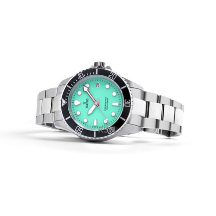 Ratio FreeDiver Sapphire ruostumaton teräs vihreä kellotaulu kvartsi RTF039 200M miesten kello
