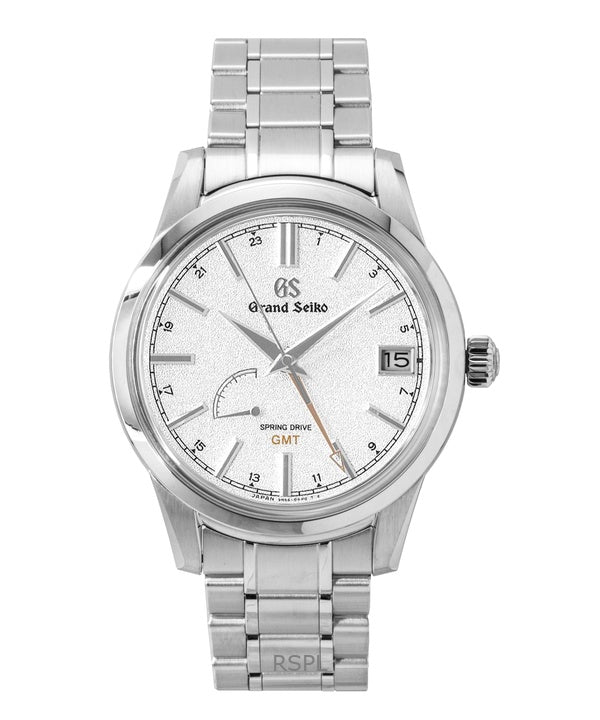 Grand Seiko Elegance GMT ruostumattomasta teräksestä valmistettu hopeinen kellotaulu automaattinen SBGE269G 100M miesten kello