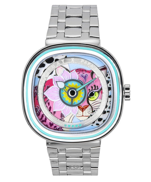 Sevenfriday C-sarjan Papa Don&#39;t Preach ruostumattomasta teräksestä valmistettu monivärinen kellotaulu kvartsi SF-C1-01 naisten kello