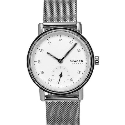 Skagen Kuppel Lille ruostumattomasta teräksestä valmistettu valkoinen kellotaulu kvartsi SKW3100 naisten kello