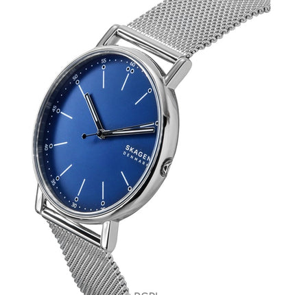 Skagen Signatur ruostumattomasta teräksestä valmistettu sininen kellotaulu kvartsi SKW6904 miesten kello