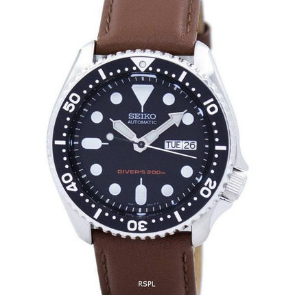 Seiko automaattinen Diver 200M suhde ruskea nahka SKX007K1 LS12 Miesten Watch