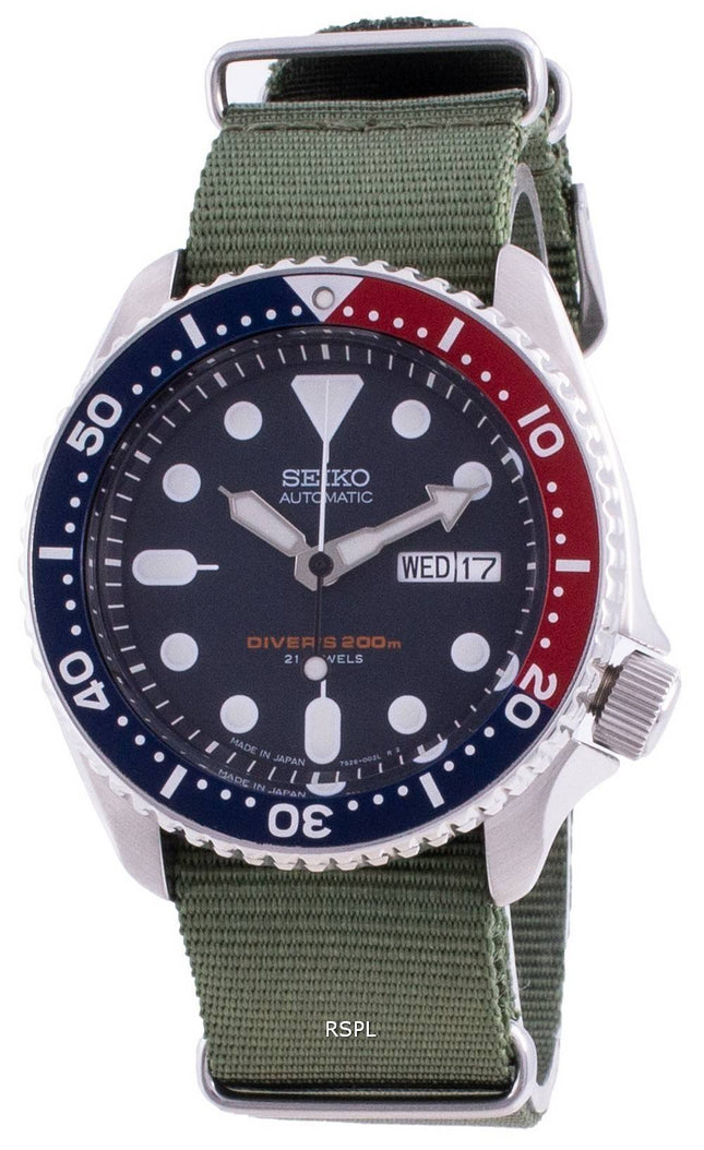 Seiko Automatic Diverin SKX009J1-var-NATO9 200M Japan Made miesten kello