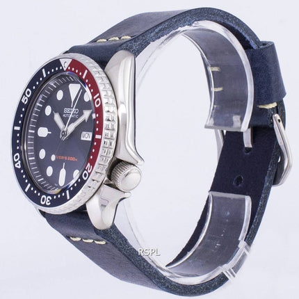 Seiko automaattinen SKX009K1 LS15 Diver 200M tummansininen nahka hihna Miesten Kello