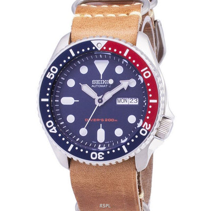 Seiko automaattinen SKX009K1 LS18 Diver 200M ruskea nahka hihna Miesten Kello
