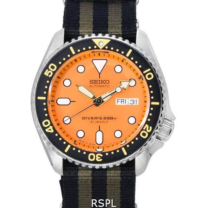Seiko Orange Dial automaattinen sukeltaja SKX011J1-var-NATO21 200M miesten kello