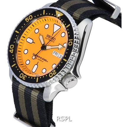 Seiko Orange Dial automaattinen sukeltaja SKX011J1-var-NATO21 200M miesten kello
