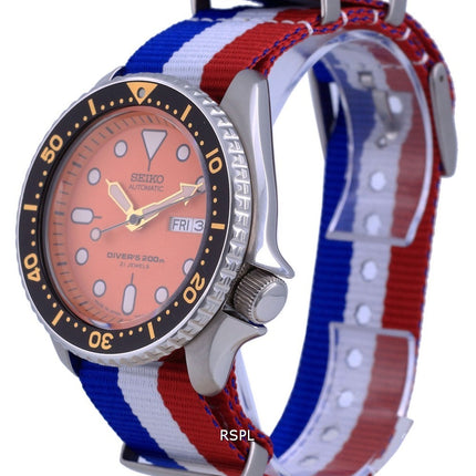 Seiko Automatic Diver's Japan Made Polyester SKX011J1-var-NATO25 200M miesten kello