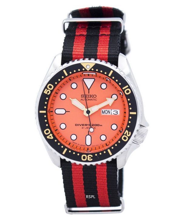 Seiko automaattinen Diver 200M Naton hihna SKX011J1 NATO3 Miesten kello