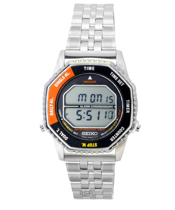 Seiko Rotocall digitaalinen kronografi ruostumattomasta teräksestä valmistettu kvartsi SMGG19P1 100M miesten kello