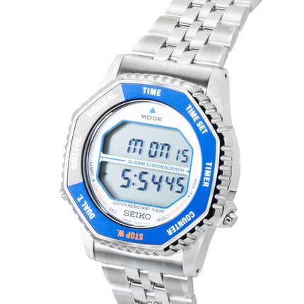 Seiko Rotocall digitaalinen kronografi ruostumattomasta teräksestä valmistettu kvartsi SMGG21P1 100M miesten kello