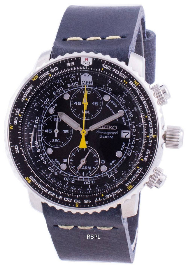 Seiko Pilot&#39,s Flight SNA411P1-VAR-LS15 Cronógrafo de cuarzo 200M Reloj para hombre