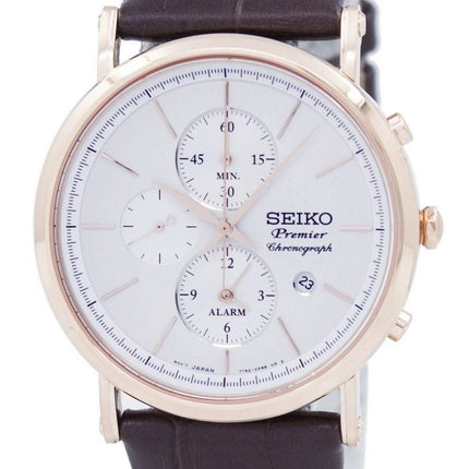 Seiko Premier Chronograph kvartsi hälytys SNAF82 SNAF82P1 SNAF82P Miesten Kello
