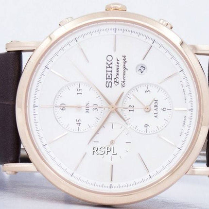 Seiko Premier Chronograph kvartsi hälytys SNAF82 SNAF82P1 SNAF82P Miesten Kello