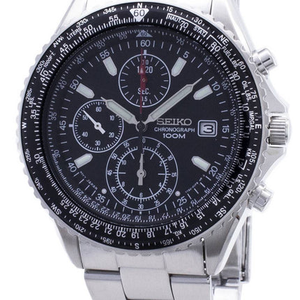 Kunnostettu Seiko Flightmaster Pilot Slide Rule Chronograph SND253 SND253P1 SND253P miesten kello