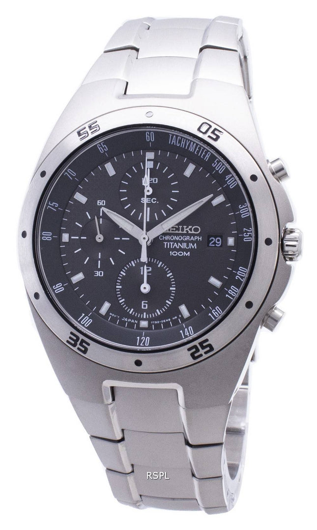 Kunnostettu Seiko Titanium Chronograph SND419 SND419P1 SND419P miesten kello