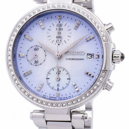 Seiko Chronograph kvartsi Diamond aksentti SNDV39 SNDV39P1 SNDV39P naisten Kello