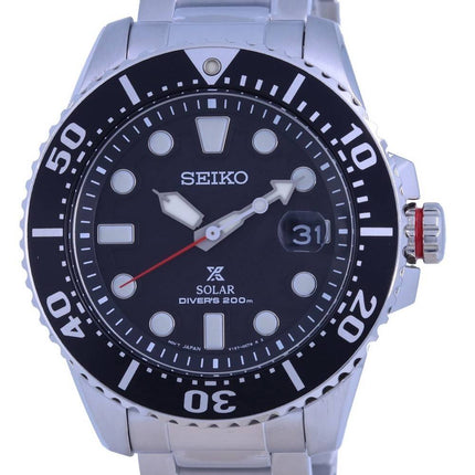 Seiko Prospex Padi musta kellotaulu ruostumatonta terästä aurinkokennon SNE551 SNE551P1 SNE551P 200M miesten kello