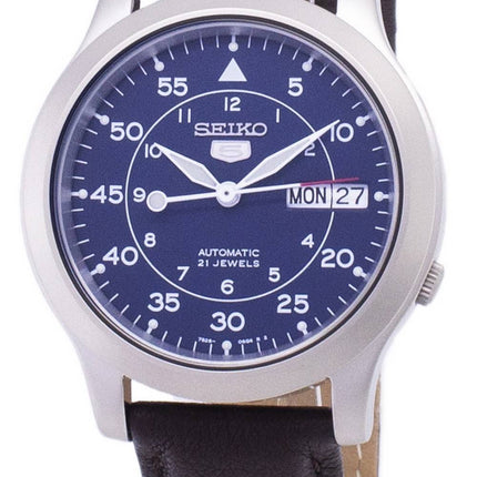 Seiko 5 sotilaallisen SNK807K2 ek4 automaattinen ruskea nahka hihna Miesten Kello