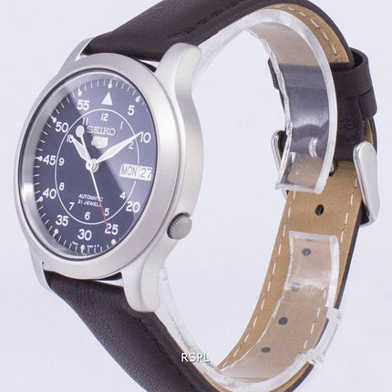 Seiko 5 sotilaallisen SNK807K2 ek4 automaattinen ruskea nahka hihna Miesten Kello