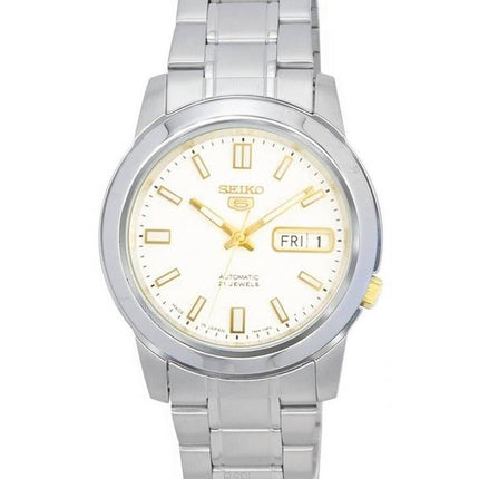 Seiko 5 ruostumattomasta teräksestä valmistettu valkoinen kellotaulu SNKK07 SNKK07J1 SNKK07J miesten kello