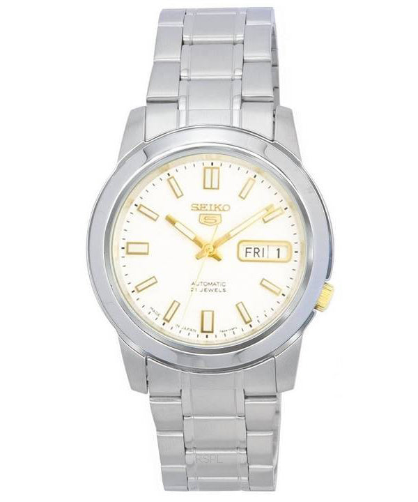 Seiko 5 ruostumattomasta teräksestä valmistettu valkoinen kellotaulu SNKK07 SNKK07J1 SNKK07J miesten kello