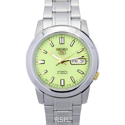 Seiko 5 ruostumattomasta teräksestä valmistettu vihreä kellotaulu SNKK19 SNKK19J1 SNKK19J miesten kello