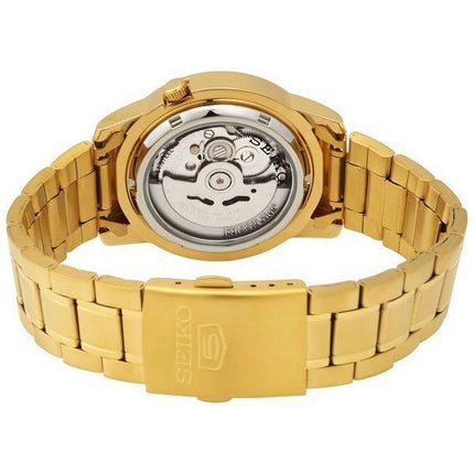 Seiko 5 kultasävyinen ruostumaton teräs musta kellotaulu 21 jalokivet automaattinen SNKK22K1 miesten kello