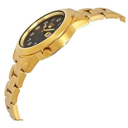 Seiko 5 kultasävyinen ruostumaton teräs musta kellotaulu 21 jalokivet automaattinen SNKK40J1 miesten kello