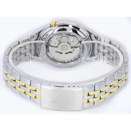Seiko 5 kaksisävyinen ruostumaton teräs valkoinen arabialainen kellotaulu automaattinen SNKL24 SNKL24J1 SNKL24J miesten kello