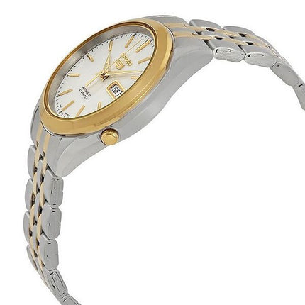 Seiko 5 kaksisävyinen ruostumattomasta teräksestä valmistettu valkoinen kellotaulu 21 jalokivet automaattinen SNKL24K1 miesten k