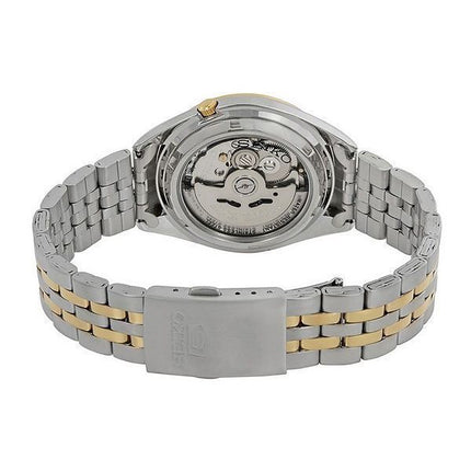 Seiko 5 kaksisävyinen ruostumattomasta teräksestä valmistettu valkoinen kellotaulu 21 jalokivet automaattinen SNKL24K1 miesten k