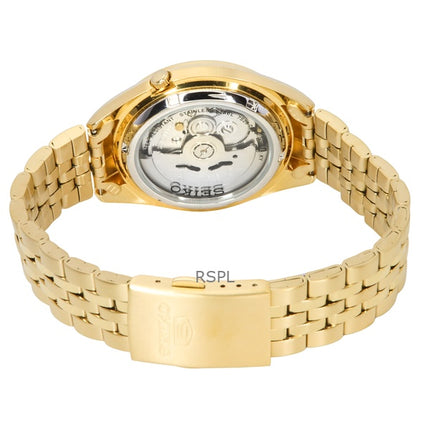 Seiko 5 kultasävyinen ruostumaton teräs valkoinen kellotaulu 21 jalokivet automaattinen SNKL26K1 miesten kello