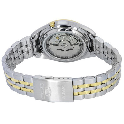 Seiko 5 kaksisävyinen ruostumattomasta teräksestä valmistettu hopeakellotaulu 21 jalokivet automaattinen SNKL36J1 miesten kello