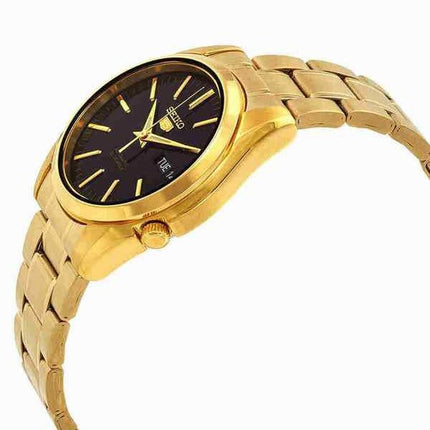 Seiko 5 Sports Gold Tone ruostumaton teräs musta kellotaulu 21 jalokivet automaattinen SNKL50K1 miesten kello