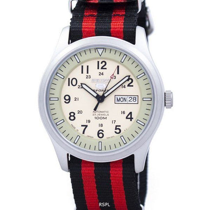 Seiko 5 urheilu sotilaallisen automaattinen Japanissa valmistettu Naton hihna SNZG07J1 NATO3 Miesten Kello