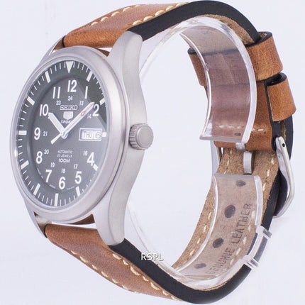 Seiko 5 urheilu SNZJ09J1 LS17 Japanissa valmistettu ruskea nahka hihna Miesten Watch