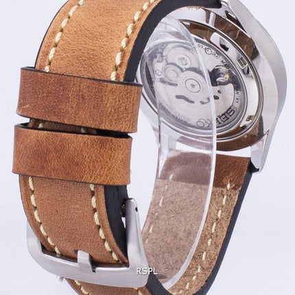 Seiko 5 urheilu SNZJ09J1 LS17 Japanissa valmistettu ruskea nahka hihna Miesten Watch