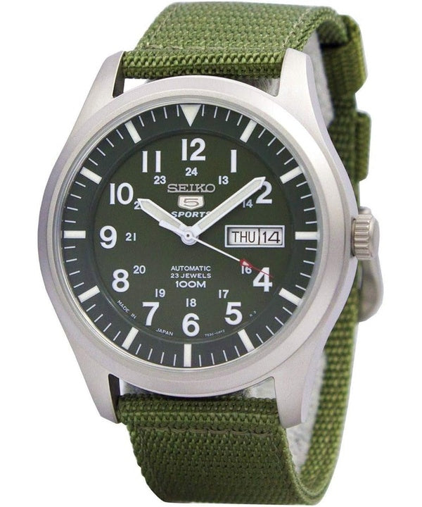Kunnostettu Seiko 5 Military Automatic Sports Japanissa valmistettu SNZG09 SNZG09J1 SNZG09J miesten kello