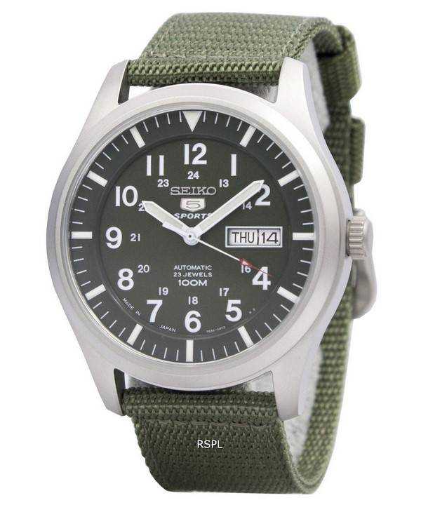 Kunnostettu Seiko 5 Military Automatic Sports Japanissa valmistettu SNZG09 SNZG09J1 SNZG09J miesten kello