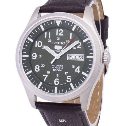 Seiko 5 urheilua automaattinen suhde tumma ruskea nahka SNZG09K1 LS11 Miesten Kello