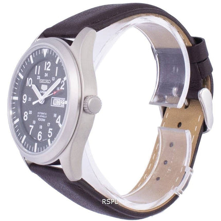 Seiko 5 urheilua automaattinen suhde tumma ruskea nahka SNZG09K1 LS11 Miesten Kello